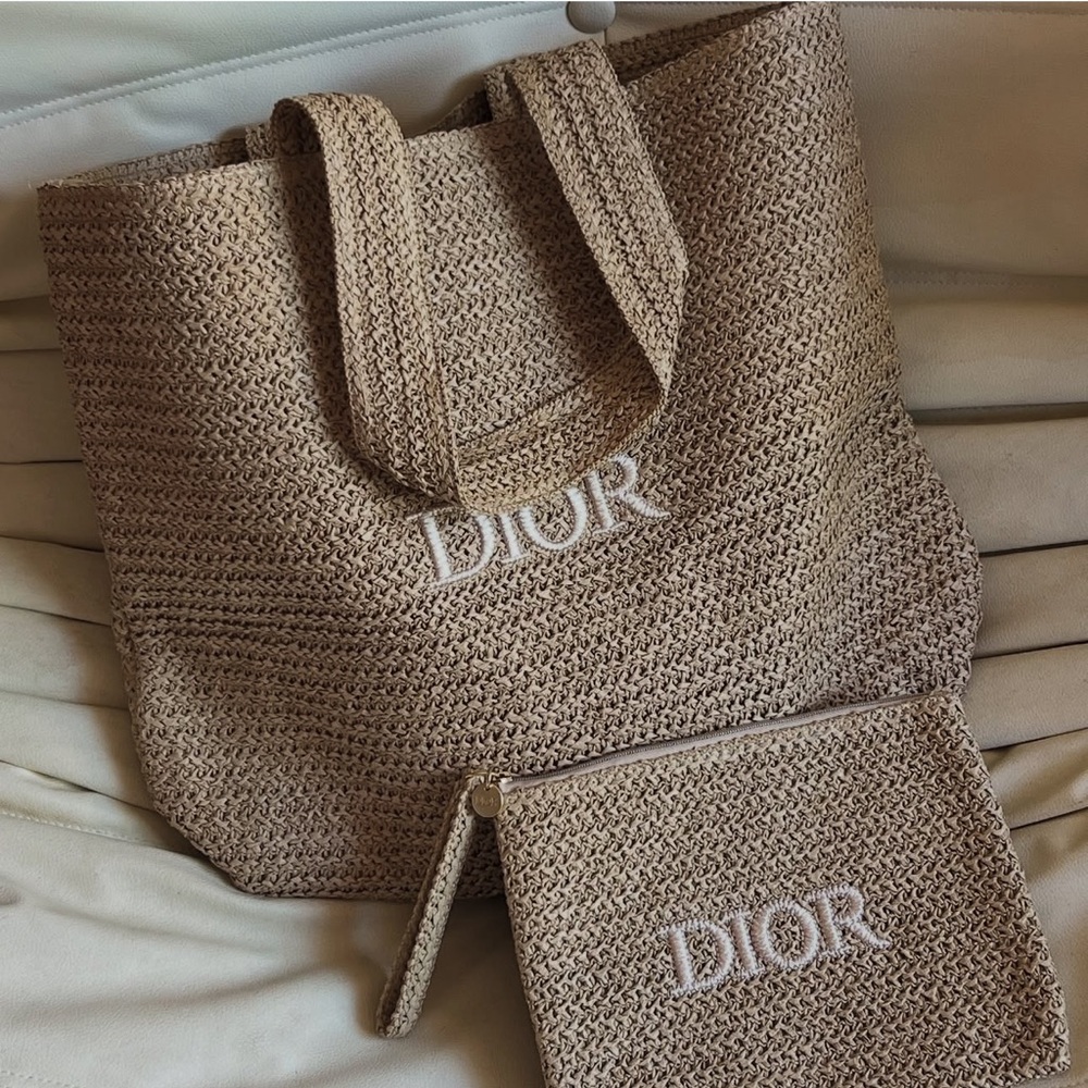 Christian Dior Beauty Rattan Tote & Pouch Set